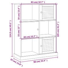 Vidaxl Knižnica VIGO biela 90x35x114,5 cm masívna borovica