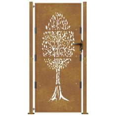 Petromila vidaXL Záhradná brána 105x180 cm kortenová oceľ dizajn stromu