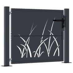 Petromila vidaXL Záhradná brána antracitová 105x105 cm oceľ dizajn trávy