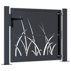 Petromila vidaXL Záhradná brána antracitová 105x105 cm oceľ dizajn trávy