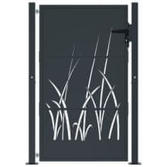 Petromila vidaXL Záhradná brána antracitová 105x130 cm oceľ dizajn trávy