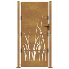 Petromila vidaXL Záhradná brána 105x180 cm kortenová oceľ dizajn trávy