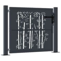 Petromila vidaXL Záhradná brána antracitová 105x105 cm oceľ dizajn bambusu