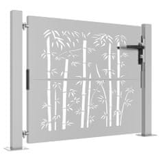 Vidaxl Záhradná brána 105x105 cm kortenová oceľ dizajn bambusu