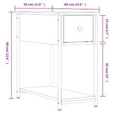 Vidaxl Nočný stolík čierny 30x60x60 cm kompozitné drevo