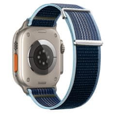 BStrap Velcro Nylon remienok na Apple Watch 42/44/45mm, storm blue