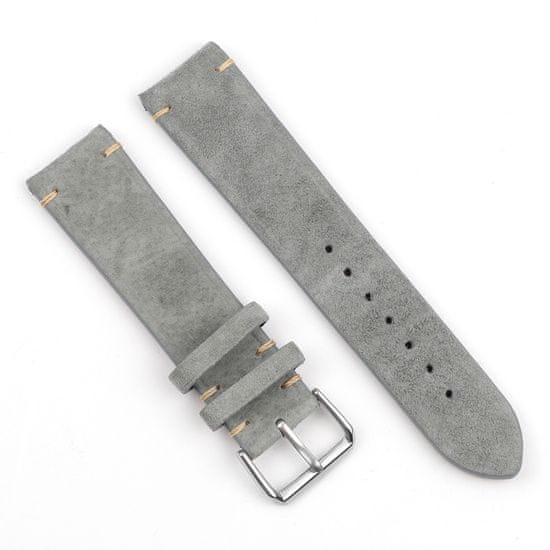 BStrap Suede Leather remienok na Samsung Galaxy Watch 3 45mm, gray