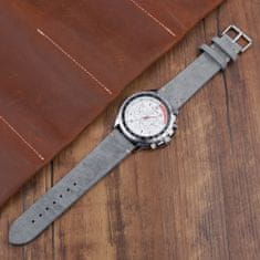 BStrap Suede Leather remienok na Samsung Galaxy Watch 3 45mm, gray