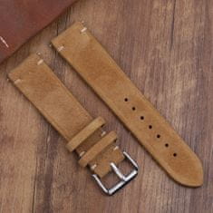 BStrap Suede Leather remienok na Xiaomi Watch S1 Active, brown