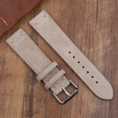 BStrap Suede Leather remienok na Samsung Galaxy Watch Active 2 40/44mm, beige