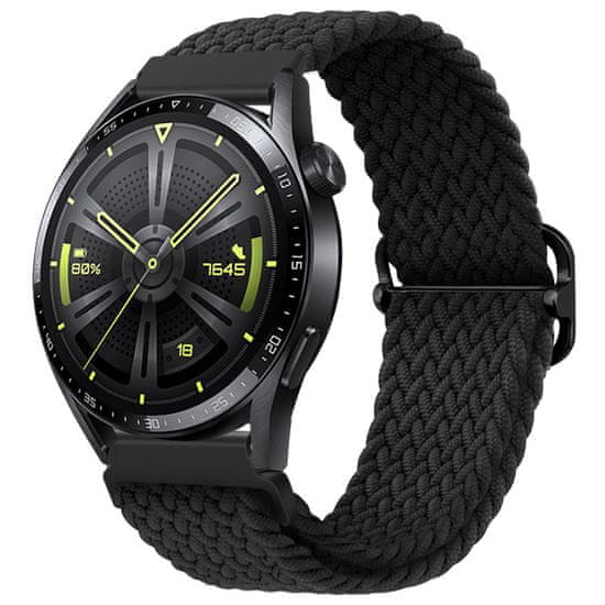 BStrap Elastic Nylon remienok na Huawei Watch GT3 42mm, black