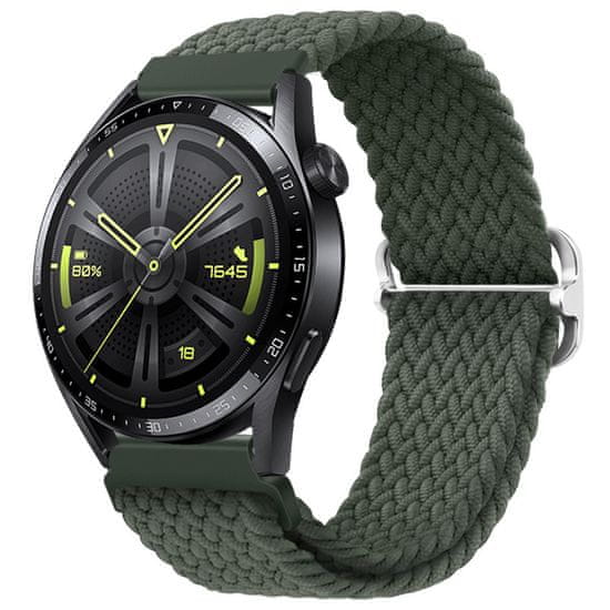 BStrap Elastic Nylon remienok na Huawei Watch GT2 Pro, olive green
