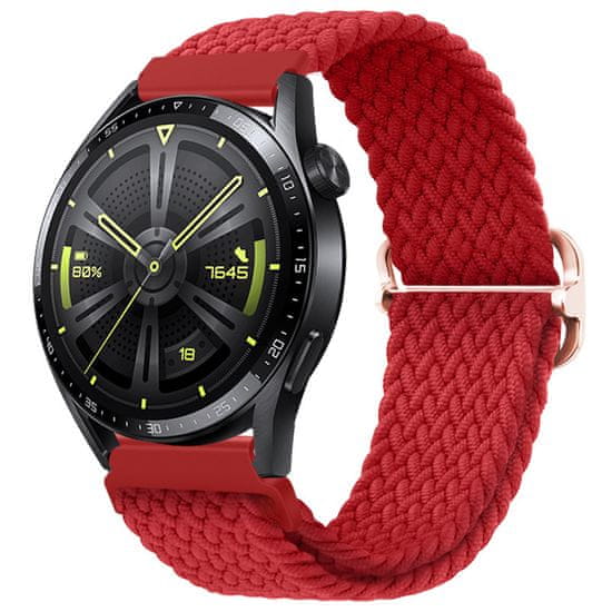 BStrap Elastic Nylon remienok na Huawei Watch GT 42mm, red