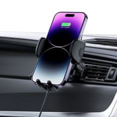 Tech-protect V1 držiak na mobil do auta, Qi nabíjačka 15W, čierny
