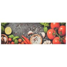 Vidaxl Kuchynský koberec umývateľný Vegetables 60x180 cm zamat