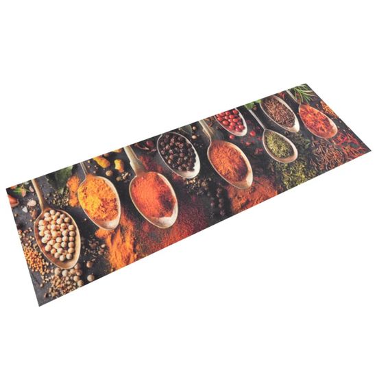 Vidaxl Kuchynský koberec umývateľný Spoon & Spices 60x180 cm zamat