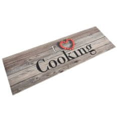 Vidaxl Kuchynský koberec umývateľný Cooking sivý 60x180 cm zamat