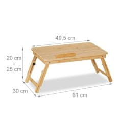 Relax Skladací stolík na notebook bambus, 43287