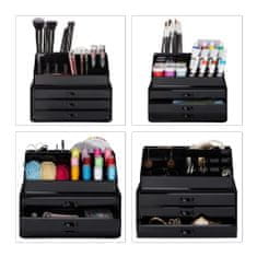 Relax Organizér na make-up s 3 zásuvkami 23137 čierna