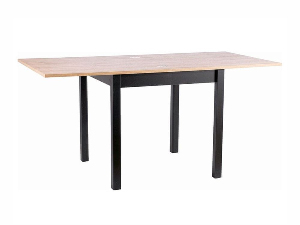Veneti Rozkladací jedálenský stôl HELMUT - 80x80, dub artisan / čierny