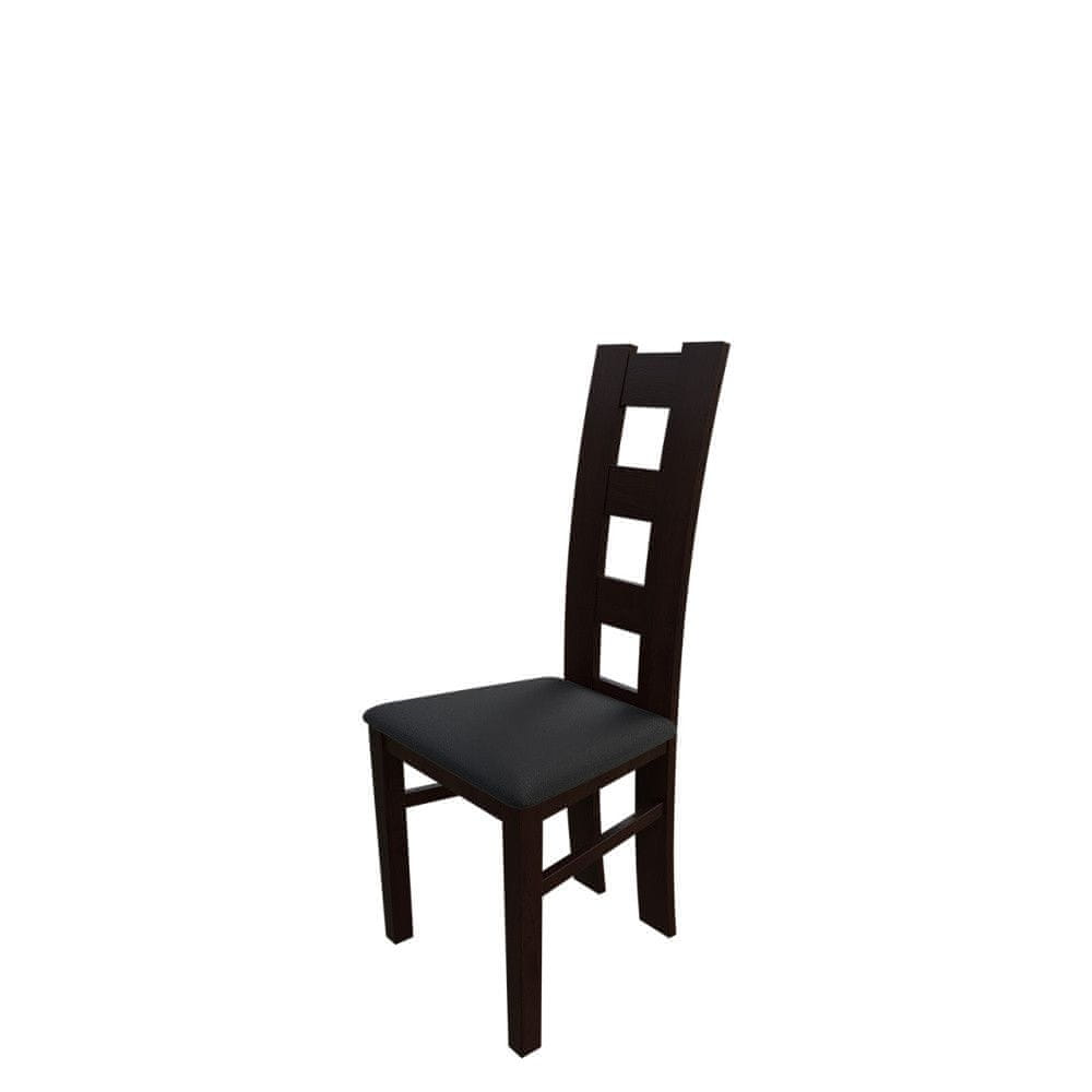 Veneti Jedálenská stolička MOVILE 21 - orech / čierna ekokoža