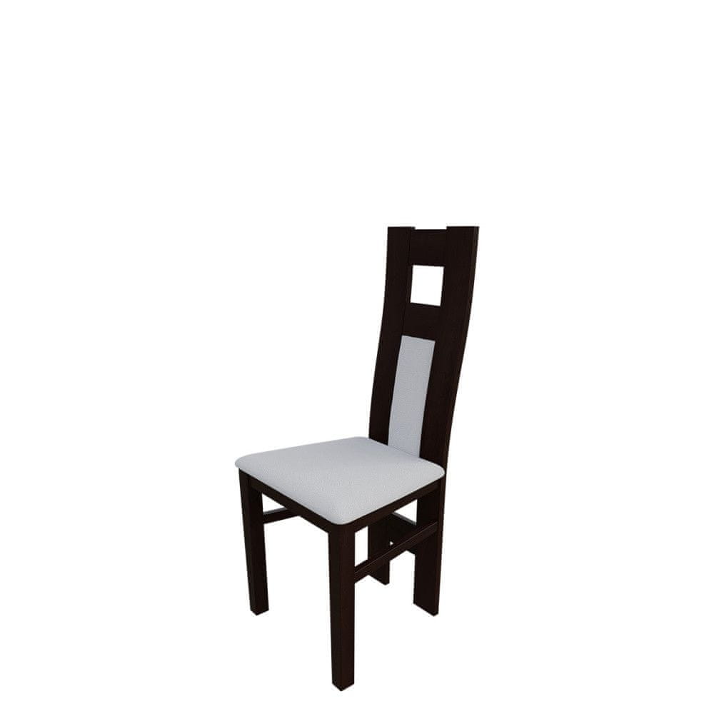 Veneti Jedálenská stolička MOVILE 20 - orech / biela ekokoža
