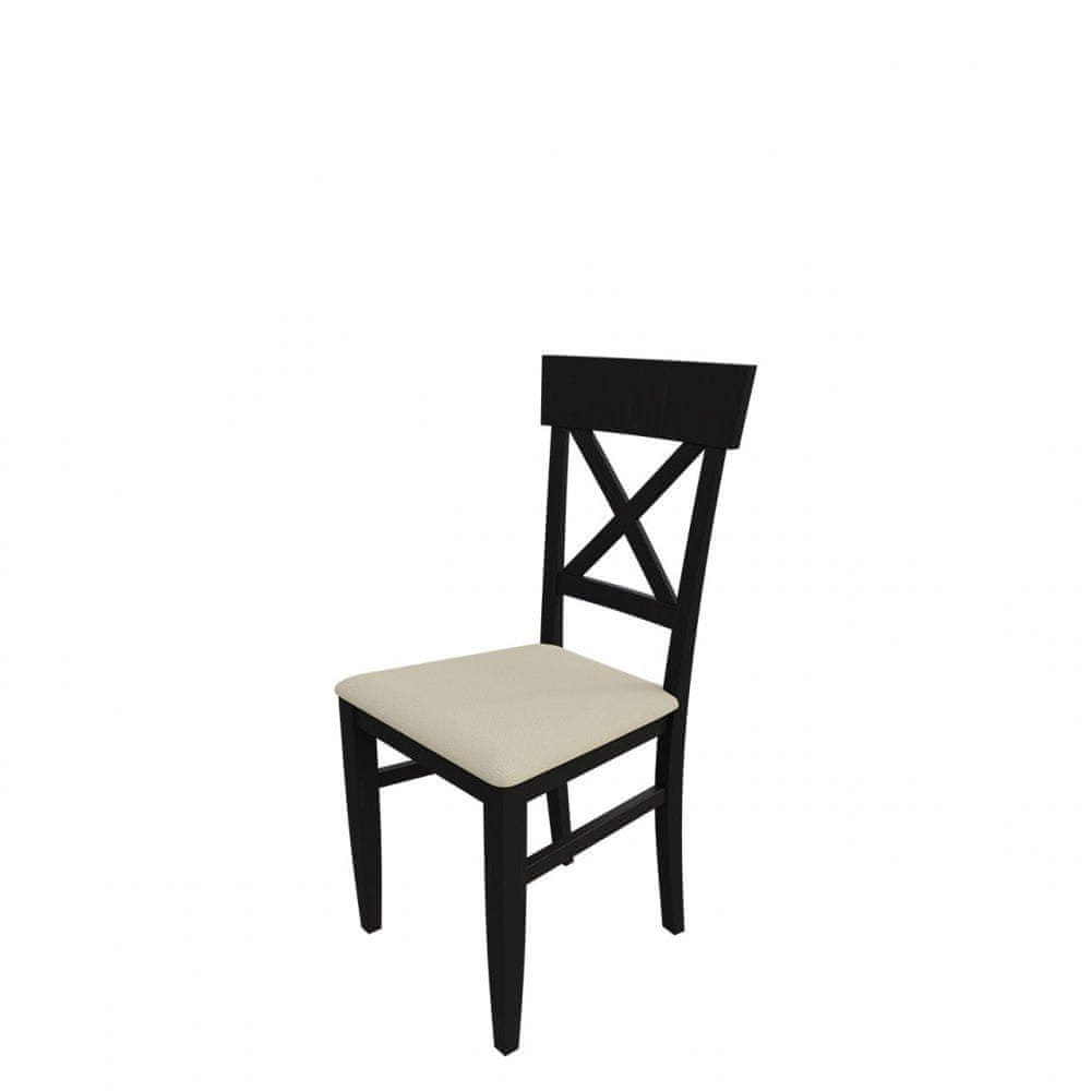 Veneti Jedálenská stolička MOVILE 39 - wenge / béžová ekokoža