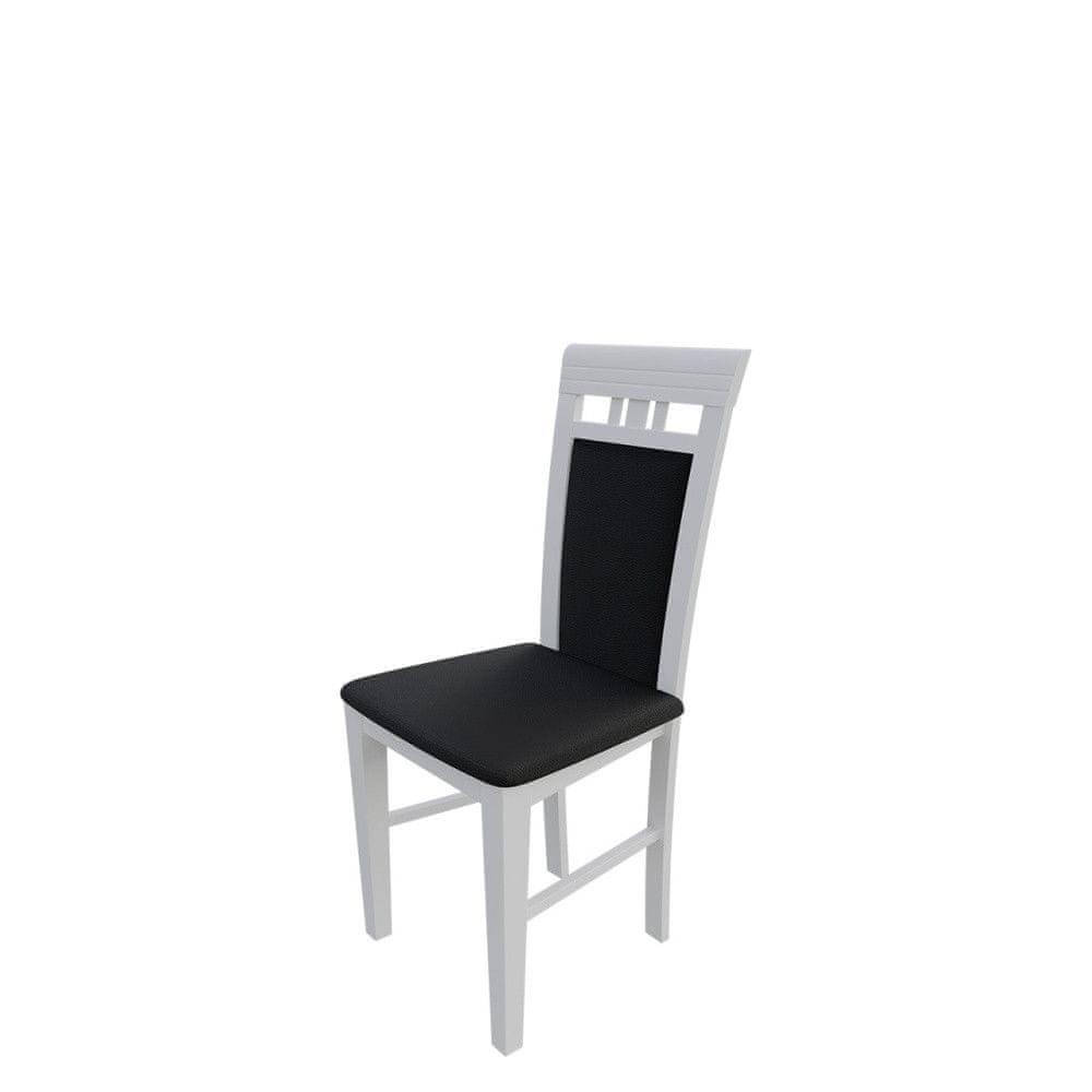 Veneti Jedálenská stolička MOVILE 12 - biela / čierna eko koža