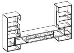 Veneti Obývacia stena NIKOL - biely / biely lesk / wotan