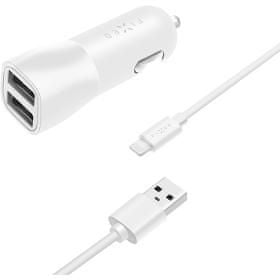 FIXED Nab + USB-C kab., 2xUSB, 15W, biela