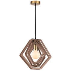 ACA ACA Lighting závesné svietidlo 1XE27 svetlo hnedá koža MDF D34XH100CM TRITON ZM391P34WLL