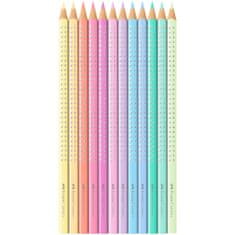 Faber-Castell Pastelky Sparkle set 12 farebný-plech pastelové farby