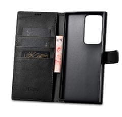 shumee Kožené puzdro na peňaženku pre Samsung Galaxy S23 Ultra Wallet Case, čierne