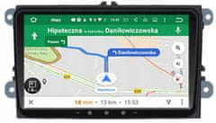 BergMont Autorádio s GPS navigáciou Android 13, 2/32 GB, WIFI, 9 palcov, pre Volkswagen, Seat, Škoda s dekodérom Canbus + zadná kamera