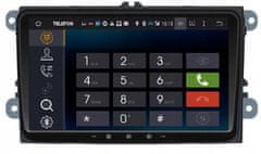 BergMont Autorádio s GPS navigáciou Android 13, 2/32 GB, WIFI, 9 palcov, pre Volkswagen, Seat, Škoda s dekodérom Canbus + zadná kamera