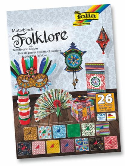 FOLIA Motívblok 24 x 34 cm Folklór, 26 hárkov