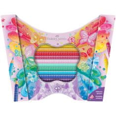 Faber-Castell Pastelky Sparkle, darčekový set 20 farebný plech motýľ