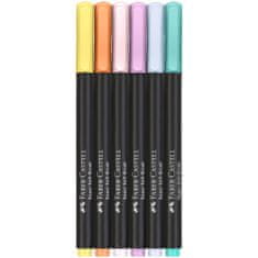 Faber-Castell Popisovače Black Edition set 6 farebné pastelové, hrot B