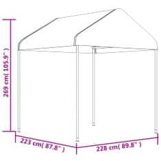 Petromila vidaXL Altánok so strechou, biely 8,92x2,28x2,69 m, polyetylén