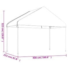 Vidaxl Altánok so strechou, biely 17,84x4,08x3,22 m, polyetylén