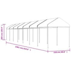 Petromila vidaXL Altánok so strechou, biely 15,61x2,28x2,69 m, polyetylén