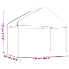 Vidaxl Altánok so strechou, biely 8,92x4,08x3,22 m, polyetylén