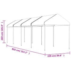 Petromila vidaXL Altánok so strechou, biely 8,92x2,28x2,69 m, polyetylén