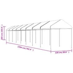 Petromila vidaXL Altánok so strechou, biely 17,84x2,28x2,69 m, polyetylén