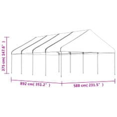 Petromila vidaXL Altánok so strechou, biely 8,92x5,88x3,75 m, polyetylén