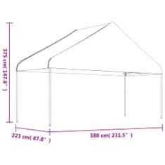 Vidaxl Altánok so strechou, biely 4,46x5,88x3,75 m, polyetylén