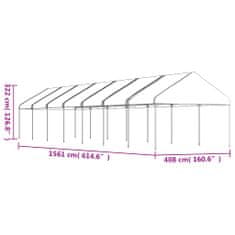 Vidaxl Altánok so strechou, biely 15,61x4,08x3,22 m, polyetylén