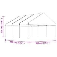 Petromila vidaXL Altánok so strechou, biely 6,69x5,88x3,75 m, polyetylén