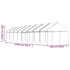 Petromila vidaXL Altánok so strechou, biely 17,84x4,08x3,22 m, polyetylén