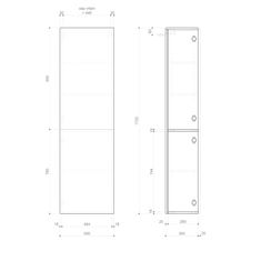 SAPHO ESPACE skrinka 50x172x32cm, 2x dvierka, ľavá/pravá, dub collingwood ESC450-1919 - Sapho